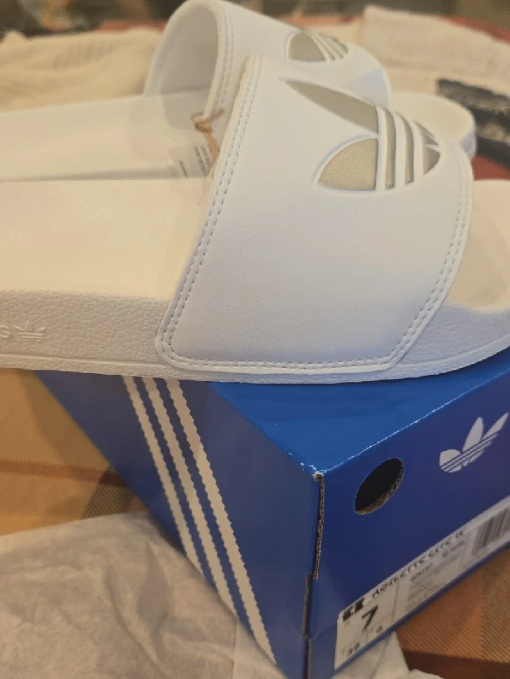 adidas Adilette Lite Trefoil Slides - White